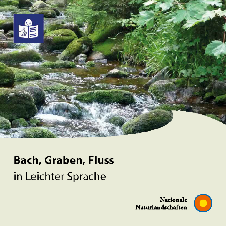 Titelblatt der Broschüre "Bach, Graben, Fluss in Leichter Sprache"