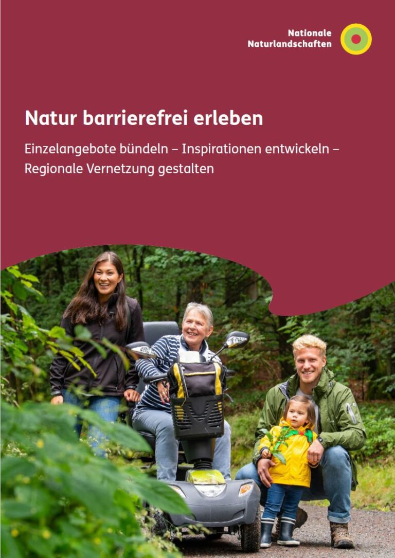 Titelblatt des Leitfadens "Natur barrierefrei erleben"