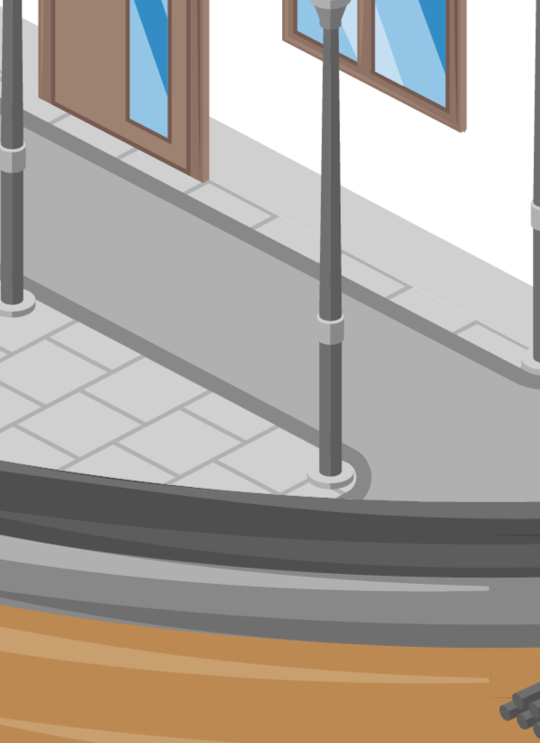 Der Stadtboden ist einbetoniert.