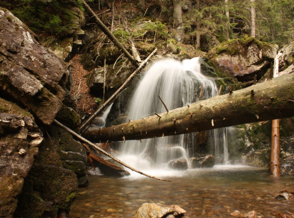 Ein Wasserfall im Naturschutzgebiet „Riesloch“