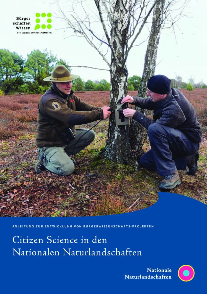 Titelblatt der Anleitung "Citizen Science in den Nationalen Naturlandschaften"