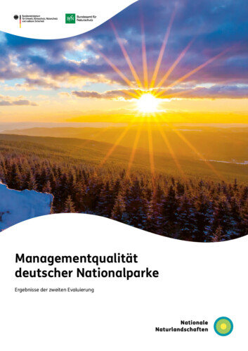 Titelblatt des Berichts "Managementqualität deutscher Nationalparke"