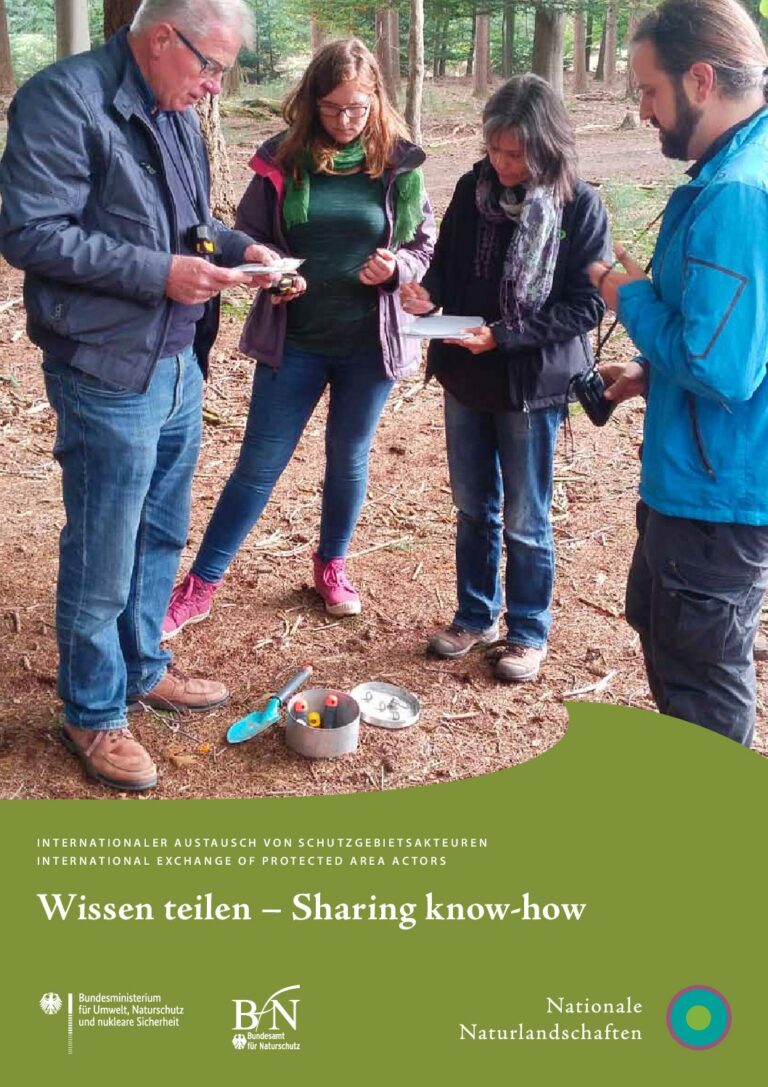 Titelblatt der zweisprachigen Broschüre "Wissen teilen. Sharing know-how"