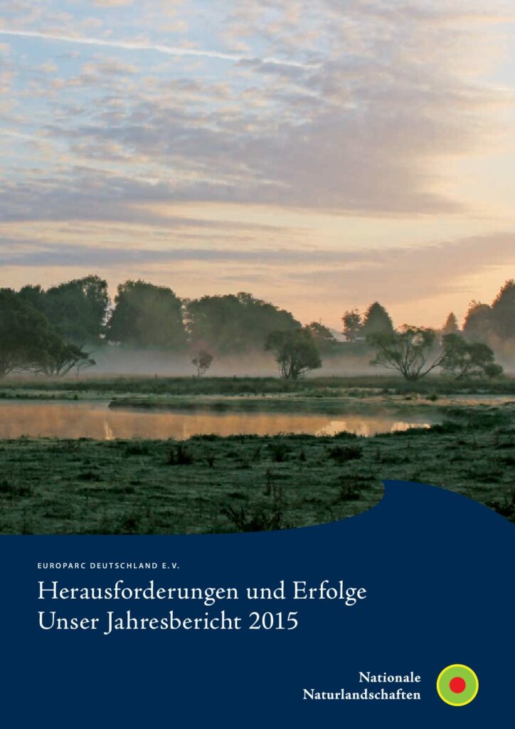 Titelblatt des Jahresberichts 2015 von Europarc Deutschland e. V.