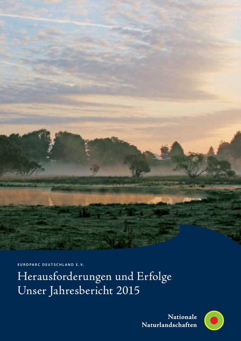 Titelblatt des Jahresberichts 2015 von Europarc Deutschland e. V.