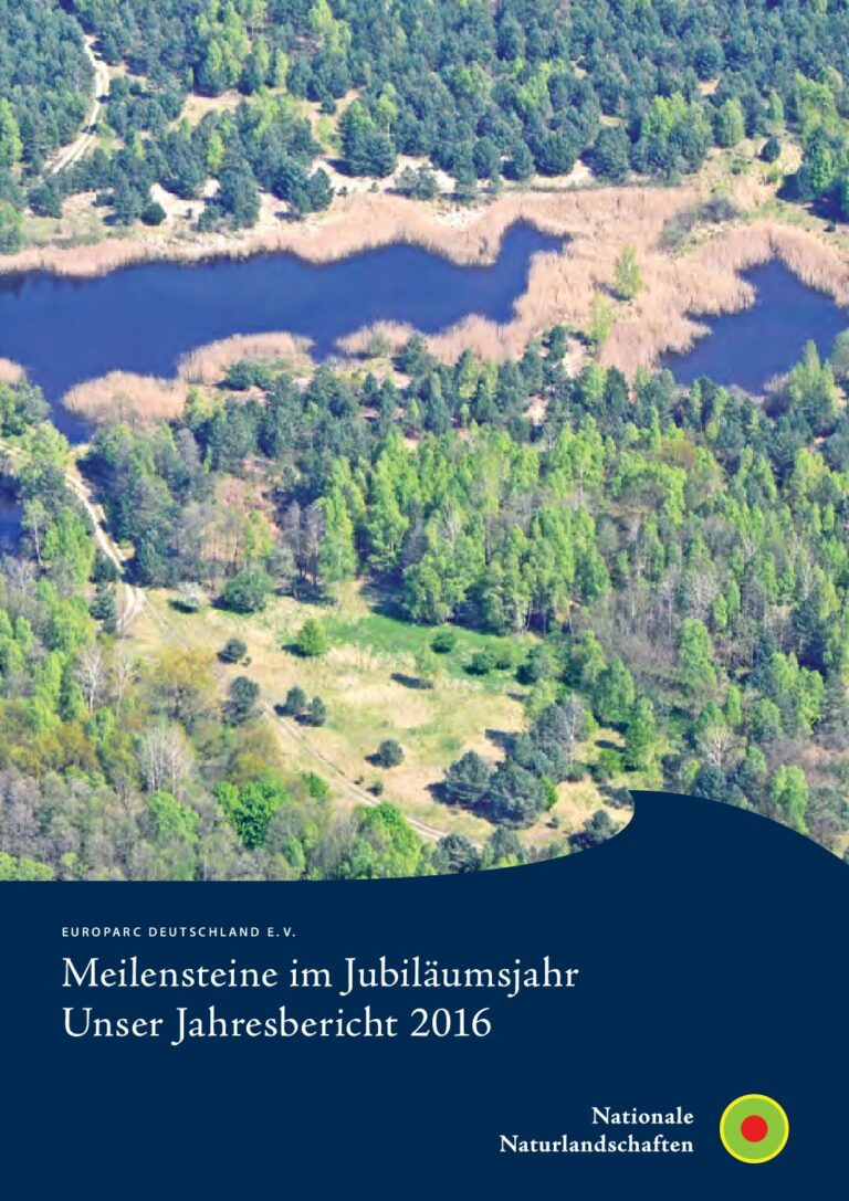 Titelblatt des Jahresberichts 2016 von Europarc Deutschland e. V.