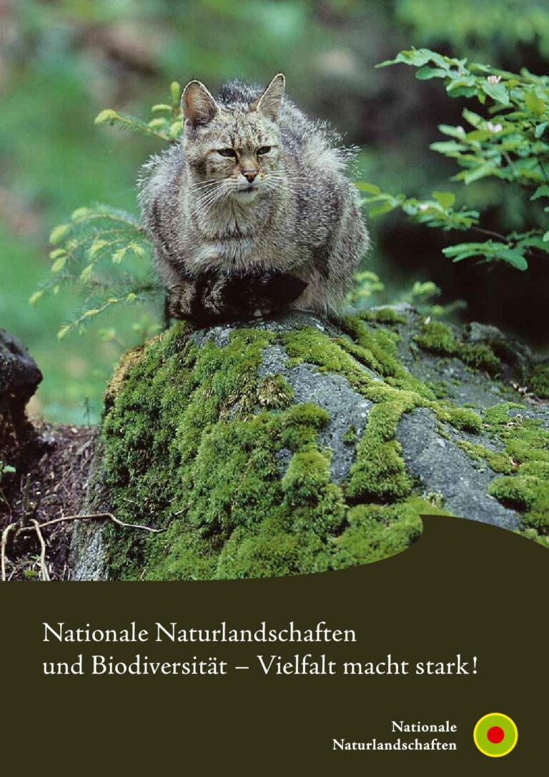 Titelblatt der Broschüre "Nationale Naturlandschaften und Biodiversität - Vielfalt macht stark"