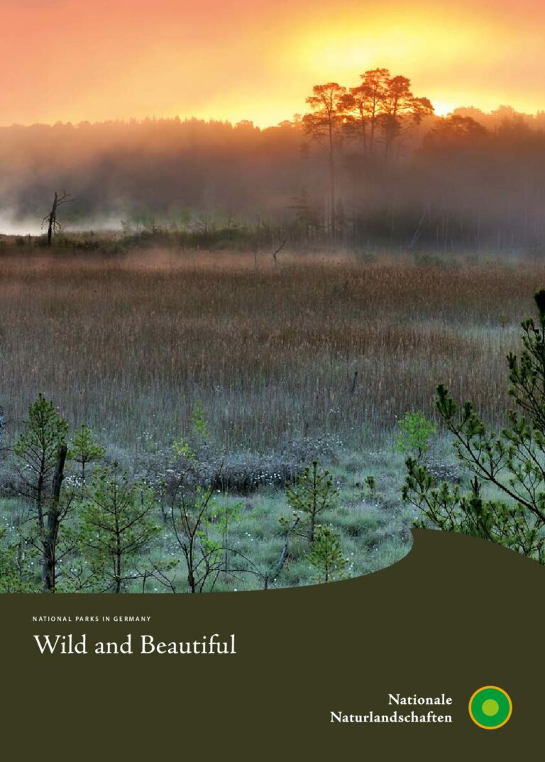 Titelblatt der Broschüre "National parks in Germany. Wild and beautiful"