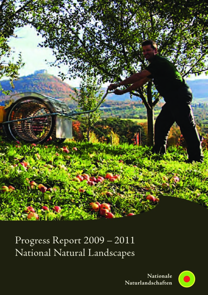 Titelblatt des englischen Fortschrittberichts "National natural landscapes. Progress report 2009-2011"